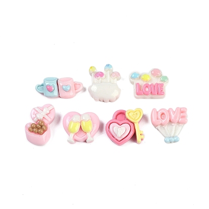 Кабошоны из смолы на тему любви, разнообразные