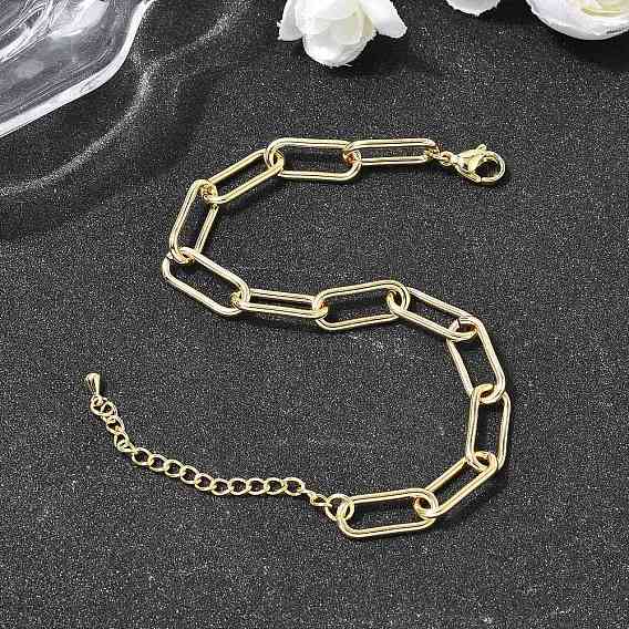Браслеты-цепочки из латуни для женщин, стойки покрытие, долговечный, без кадмия и без свинца