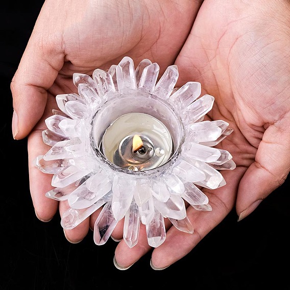 Подсвечник из натурального кварца, цветок