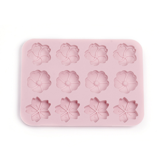Food Grade Silicone Molds, Fondant Molds, Ice Cube Molds, For DIY Cake Decoration, Chocolate, Candy, UV Resin & Epoxy Resin Jewelry Making, Sakura Flower