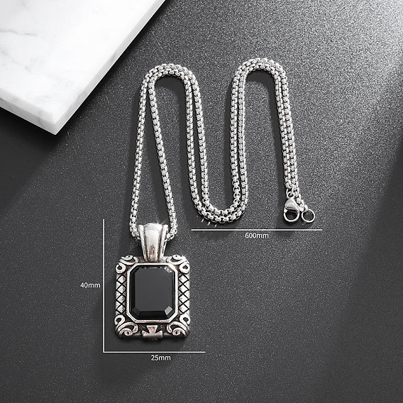 Подвески из платинового сплава со стразами, прямоугольные