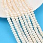 Natural Cultured Freshwater Pearl Beads Strands, Rondelle, Grade 3A+