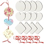 Sublimation Wooden Blanks Hang Tag, for Transfer Heat Press Printing Crafts, Square & Round & Heart
