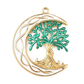 304 нержавеющей стальной эмали подвески, амулеты в виде луны и дерева, вакуумное покрытие pvd