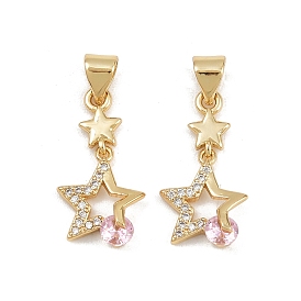 Латунные микро проложить кубического циркония подвески, звезда