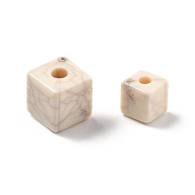 Хрустящие непрозрачные акриловые бусины, имитация бирюзовый, кубические