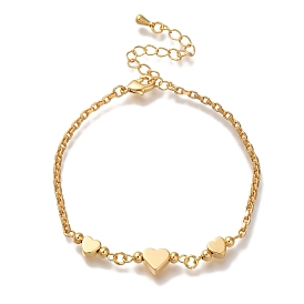 Heart Brass Link Bracelets