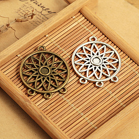 DIY jewelry accessories 33*22MM alloy porous earrings hanging head hollow dream catcher necklace pendant