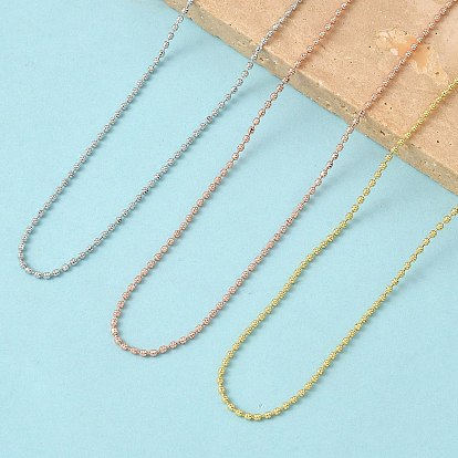 1.5мм латунные шариковые цепочки ожерелья, без свинца и без кадмия, долговечный, стойки покрытие