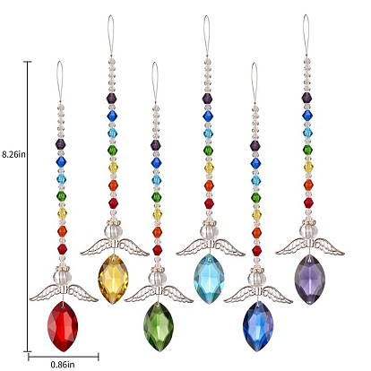 Металлический ангел, подвесные украшения на День святого Валентина, Ловец солнца с кисточками и каплевидными бусинами из стекла для украшения дома и сада на открытом воздухе