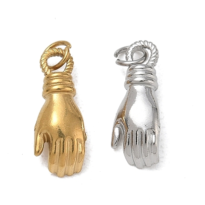 Pendentifs en acier inoxydable, charmes de palmier, placage ionique (ip)