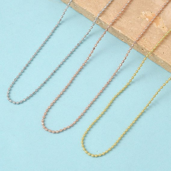 1.5мм латунные шариковые цепочки ожерелья, без свинца и без кадмия, долговечный, стойки покрытие