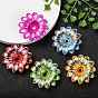 Transparent Acrylic Beads, AB Color, Flower, 34x34x9mm, Hole: 4mm