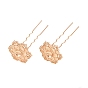 Alloy with Iron Hair Fork Findings, Flower, for DIY Jewelry Accessorie