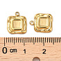 304 Stainless Steel Pendant Cabochon Settings, Square Charm