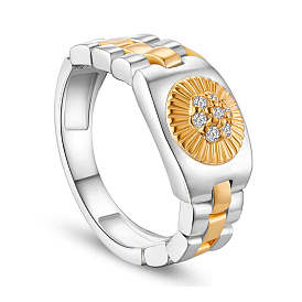 Кольцо на палец shegrace 925 из стерлингового серебра, с цепочкой для часов и круглой позолотой 18k с микропаве aaa фианитами