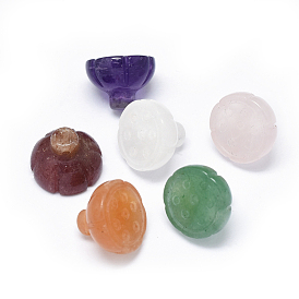 Natural Mixed Stone Beads, Lotus Pod