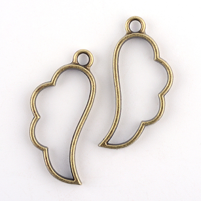 Крышка из сплава из листового железа с открытой задней крышкой, для diy уф смолы, эпоксидная смола, Прессованные цветочные украшения, без кадмия, без никеля и без свинца, 36x17x3.5 мм, отверстие : 3 мм