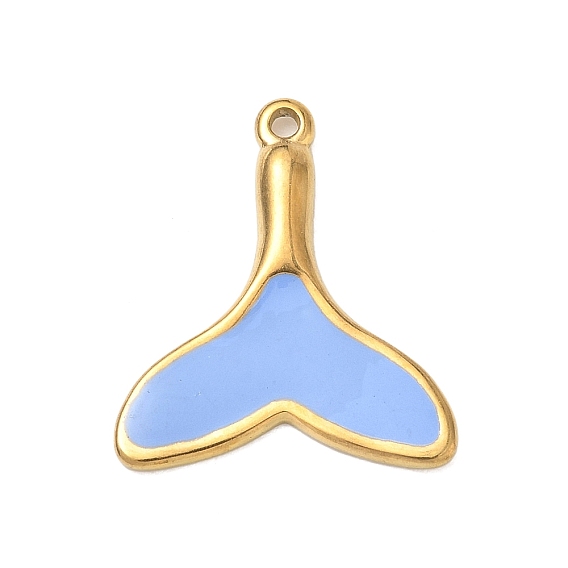 304 Stainless Steel Enamel Pendants, Fishtail Charms