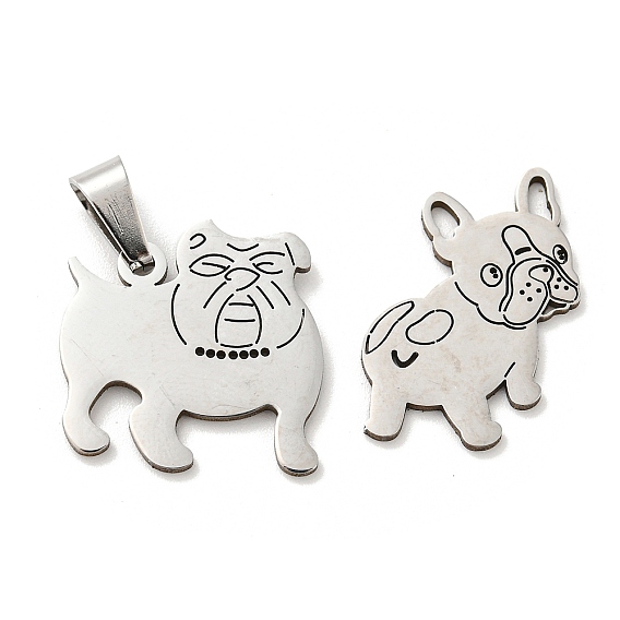304 подвески из нержавеющей стали, лазерная резка, бульдог очарование