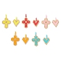 2шт 2 стили стеклянные подвески из бисера, сердце и крест