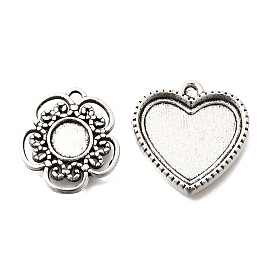 Тибетские настройки стиля сплава кулон кабошон для эмали, античное серебро