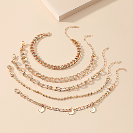 5шт 5 стили железные цепные браслеты для женщин