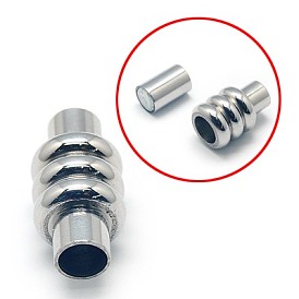 304 fermoirs magnétiques en acier inoxydable avec extrémités à coller, colonne, 20x10mm, Trou: 5mm