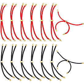 14шт. 2цветов регулируемый круглый полиэстерный плетеный шнур для изготовления браслетов с ползунком, с бусинами сплава, золотые