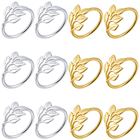 16шт. 2 цвета кольца для салфеток из сплава в форме листа, держатель для салфеток, ежедневный доступ в ресторан