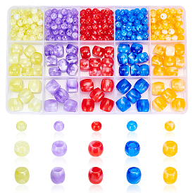 315Pcs Acrylic Beads & European Beads, Imitation Gemstone, Round & Rondelle & Barrel