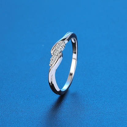 Кольца для пальцев из латуни с микропаве из прозрачных кубических цирконий