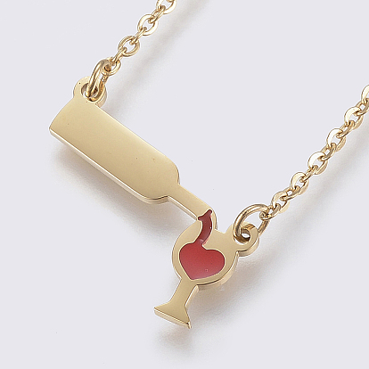 304 кольца из нержавеющей стали ожерелья, с застежками эмали и когтя омара, винный бокал с чашкой