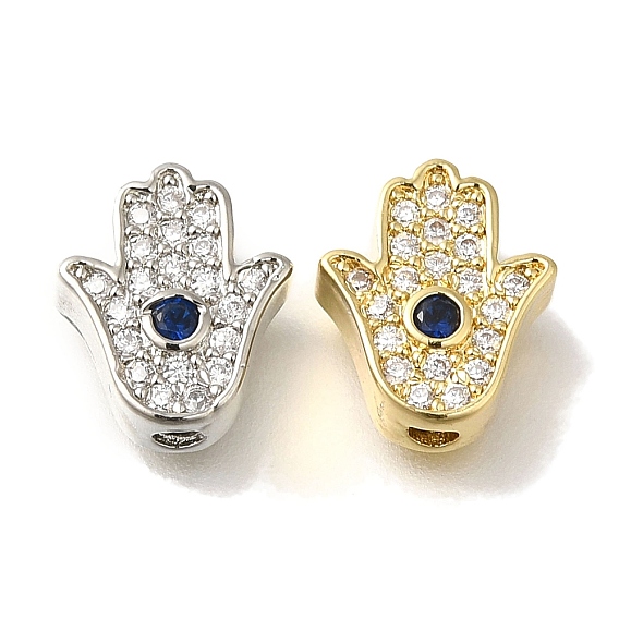 Хамса подставка для рук, покрытие латунными микропаве, бусины из кубического циркония, долговечный, без кадмия и без свинца