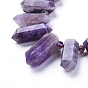 Natural Amethyst Beads Strands, Top Drilled Beads, with Glass Beads, Faceted, Double Terminated Point