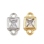 Латунные подвески из прозрачного кубического циркония, квадратные ссылки, стойки покрытие, долговечный, без свинца и без кадмия
