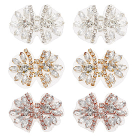 6шт 3 цвета сплава со стеклянными стразами бант