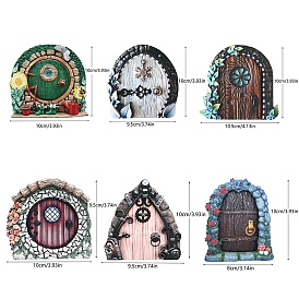 Wood Door Display Decorations, Miniature Fairy Door, for Home, Garden Decorations, Door