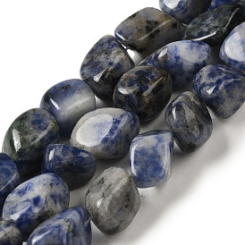 Natural Blue Spot Jasper Beads Strands, Nuggets, Tumbled Stone,