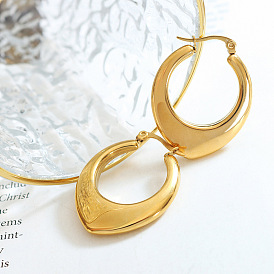 Boucles d'oreilles minimalistes en forme de U en acier titane pour femme, bijoux en métal qui ne se décolorent pas