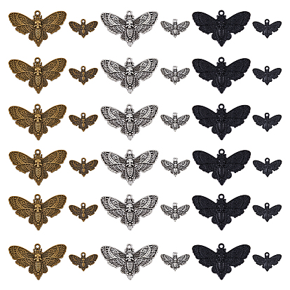 36 шт 6 подвески из сплава, мотылек с черепом