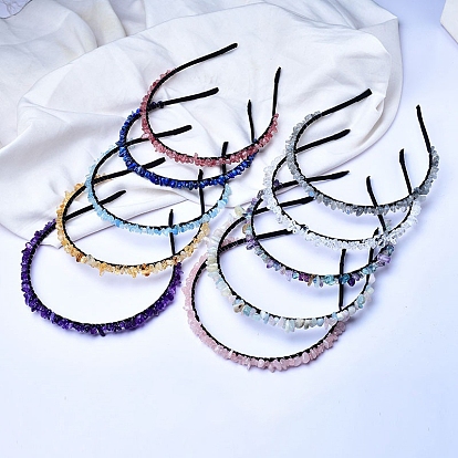 Натуральный драгоценный камень с металлическими резинками для волос