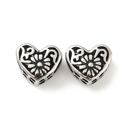 316 Surgical Stainless Steel  Beads, Heart