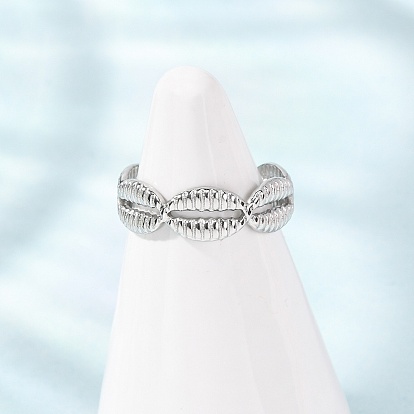 304 Stainless Steel Cuff Open Rings, Shell Shape