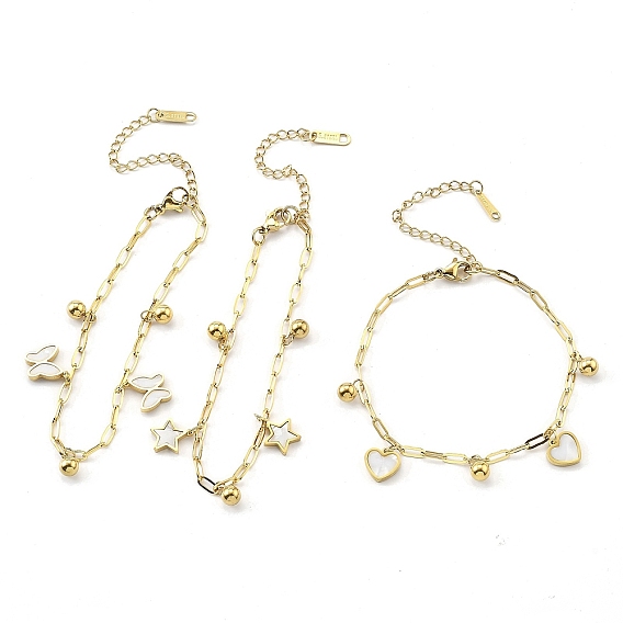 304 Браслеты из нержавеющей стали, с оболочкой, золотые