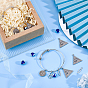 BENECREAT DIY Evil Eye Bangle Making Kit, Including 201 Stainless Steel Pendants & Expandable Bangle Making, 304 Stainless Steel Pendants & Jump Rings & Pin, Lampwork Beads