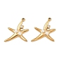 304 подвески из нержавеющей стали, морская звезда, с абс пластмассовыми жемчужными бисером, без кадмия, без никеля и без свинца, ионное покрытие (ip)