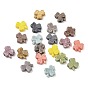 Vintage Handmade Porcelain Beads, Fancy Antique Glazed Porcelain, Clover