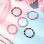 Кольца-растяжки из натуральных камней и бусин для женщин, со стеклянными бисеринами, граненые круглые