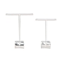 T Bar Organic Glass Earring Display Stand, T Bar with Two Holes